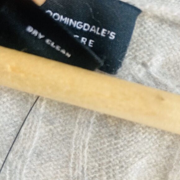 NWOT C by Bloomingdale's 100% Cashmere Grandpa Cardigan M Cable Knit Gray - Picture 8 of 12